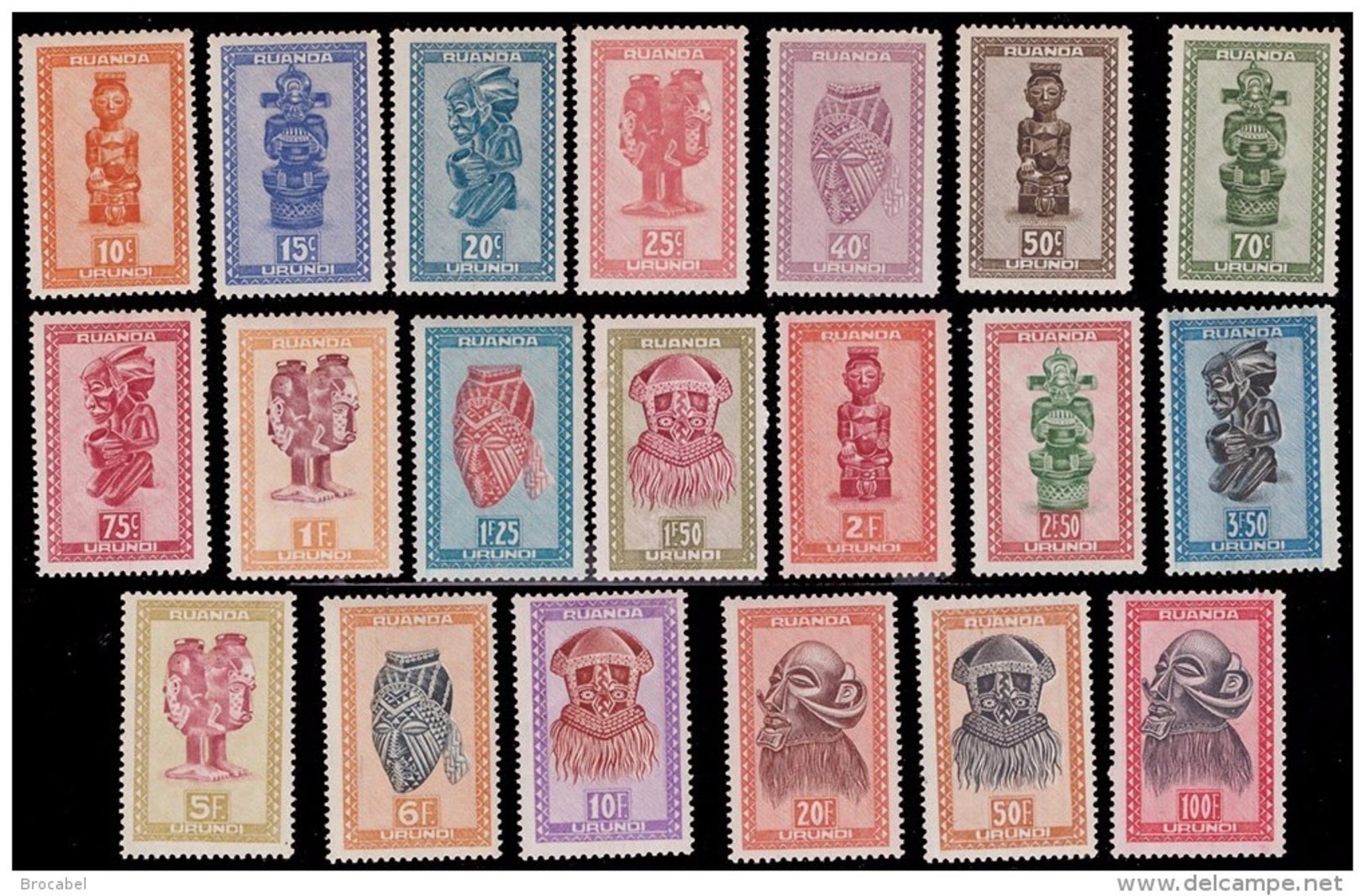 Ruanda 0154/72* Masques -MH- - Unused Stamps