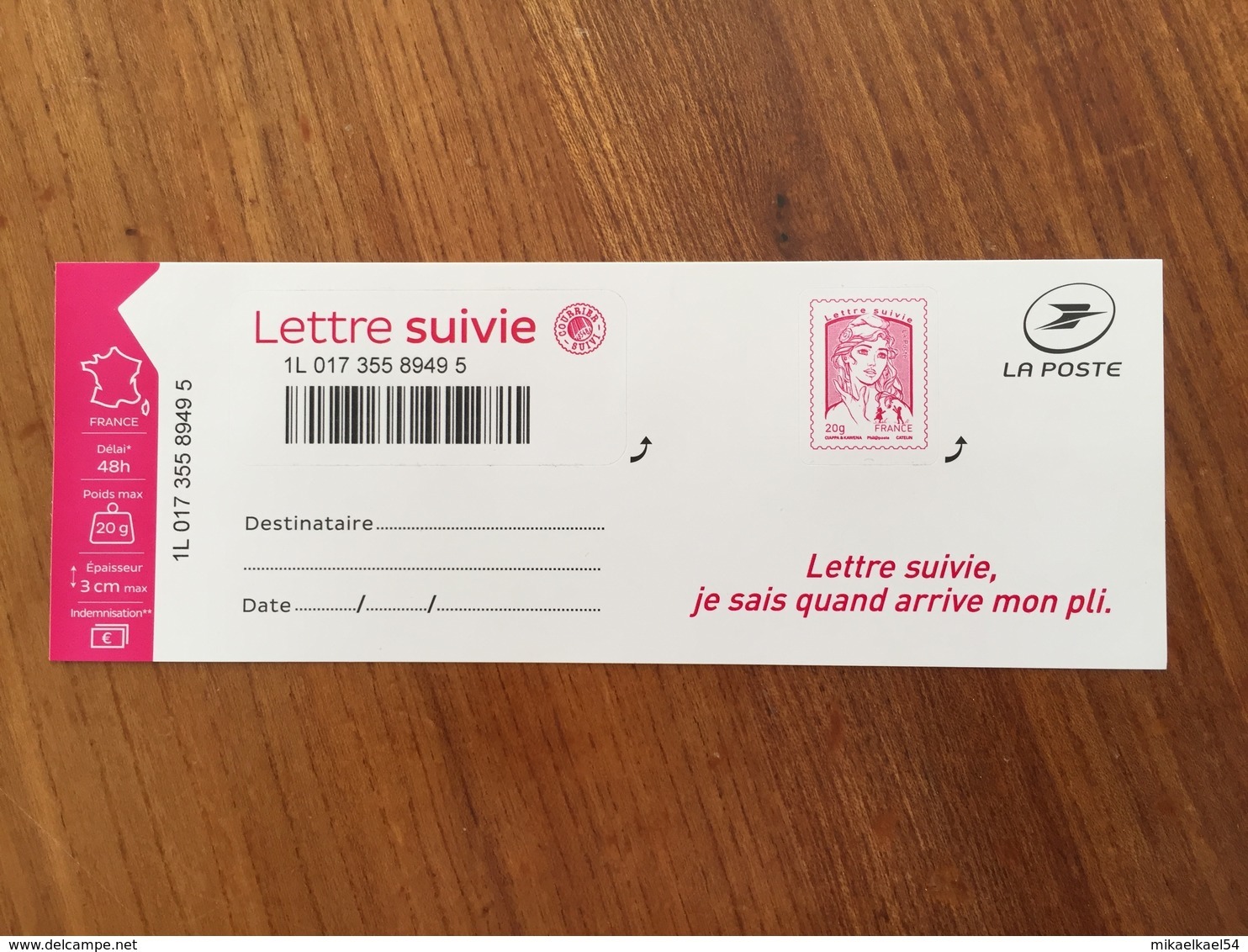 LETTRE SUIVIE MARIANNE DE CIAPPA Adhésif Y&T 1217A - Neuf ** - Autres & Non Classés