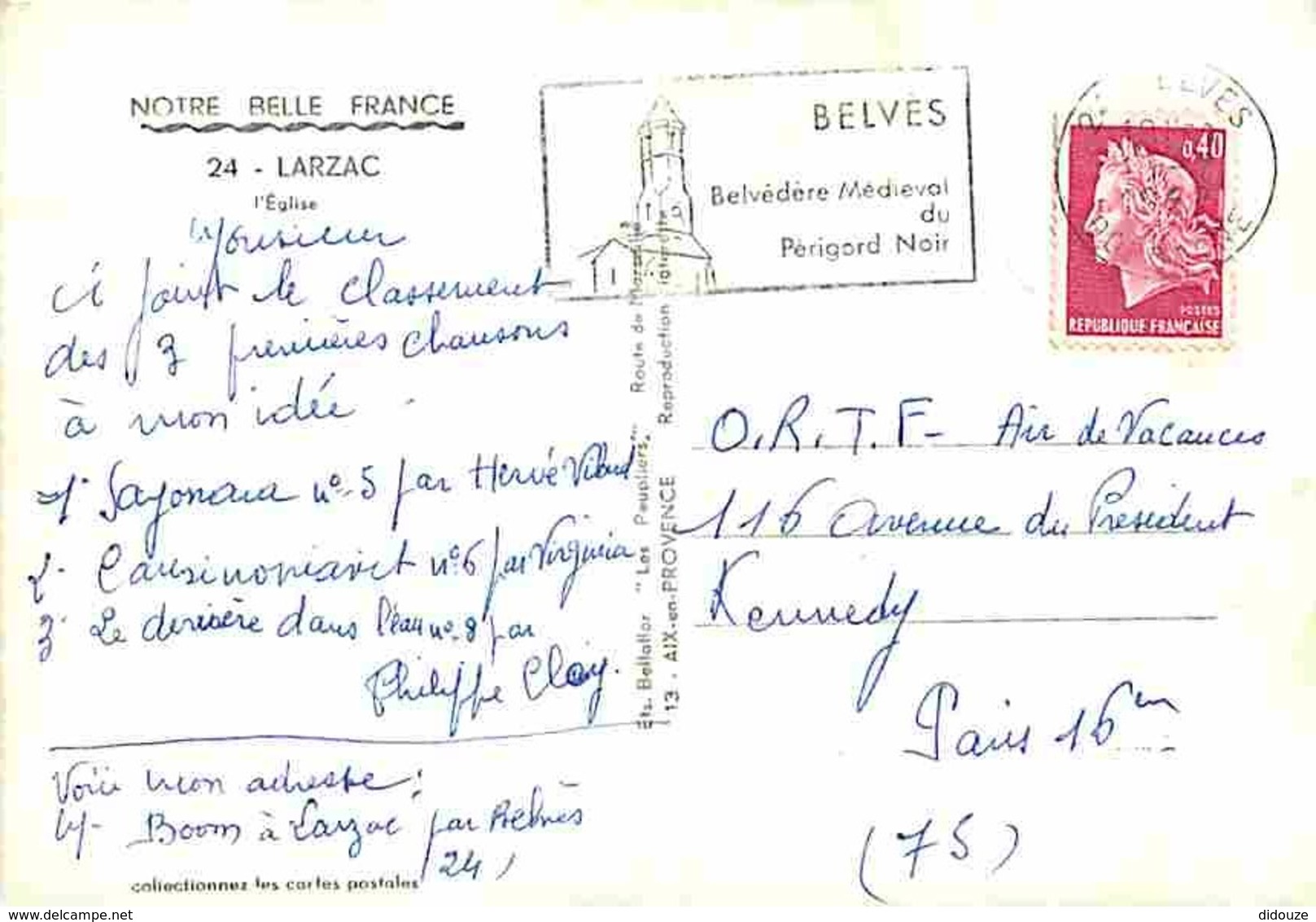 24 - Larzac - L'Eglise - Flamme Postale De Belvès - Voir Scans Recto-Verso - Autres & Non Classés