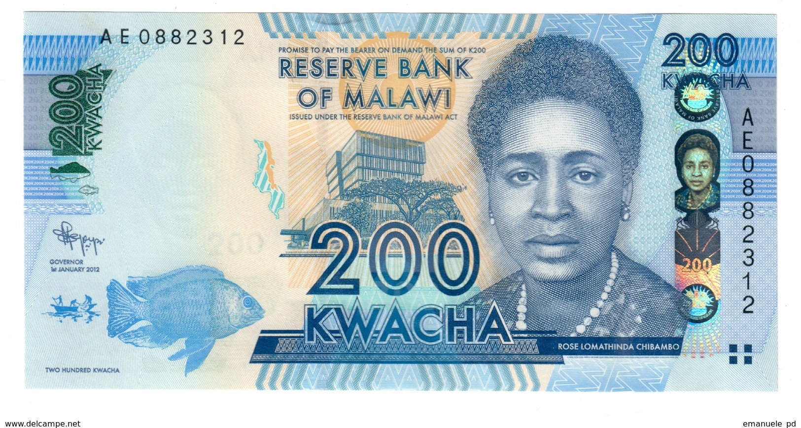 Malawi 200 Kwacha 2012 UNC From Bundle .SL. - Malawi