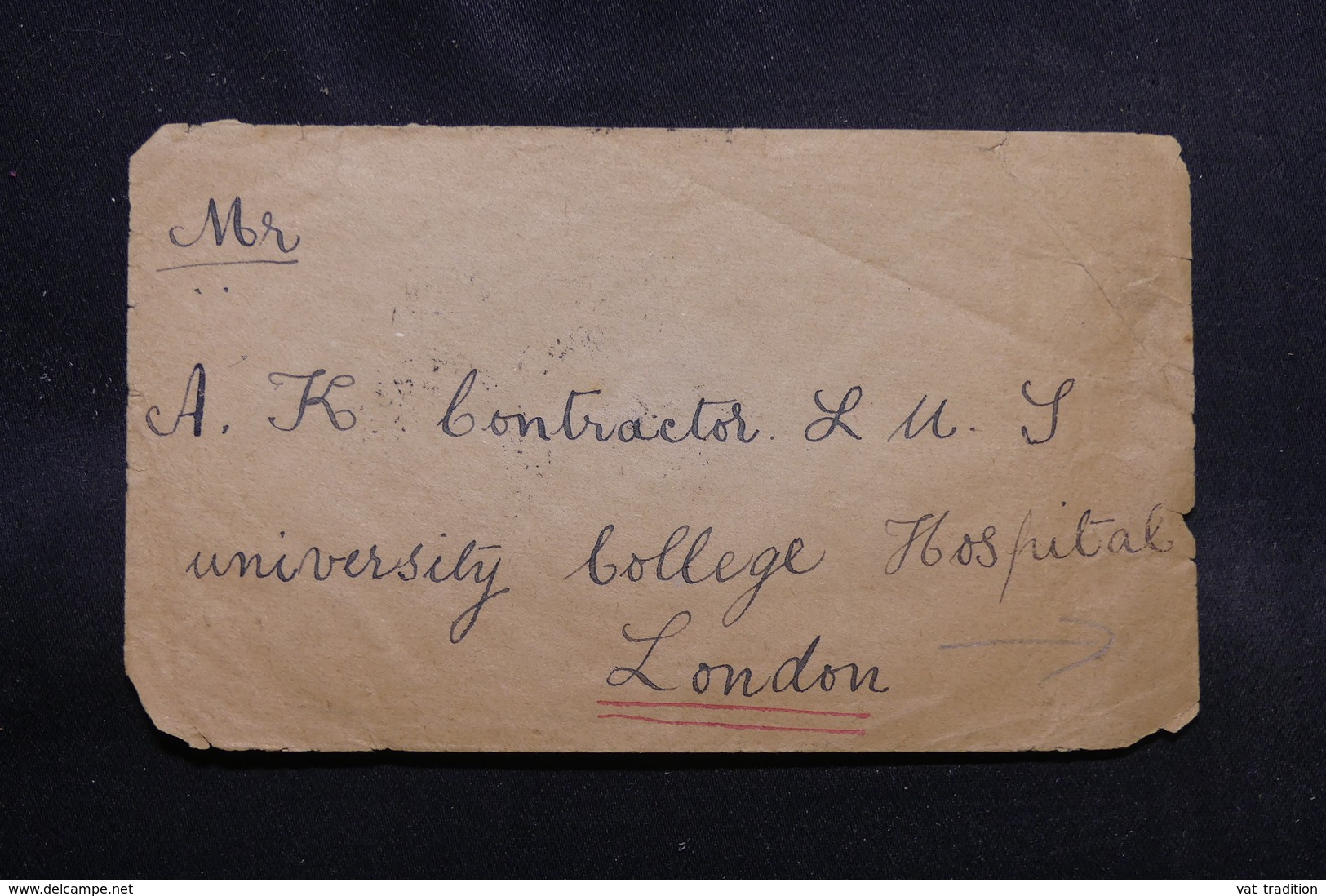 INDE - Enveloppe Pour Londres En 1909, Affranchissement En Bloc De 4 Au Verso - L 55368 - 1902-11 Roi Edouard VII