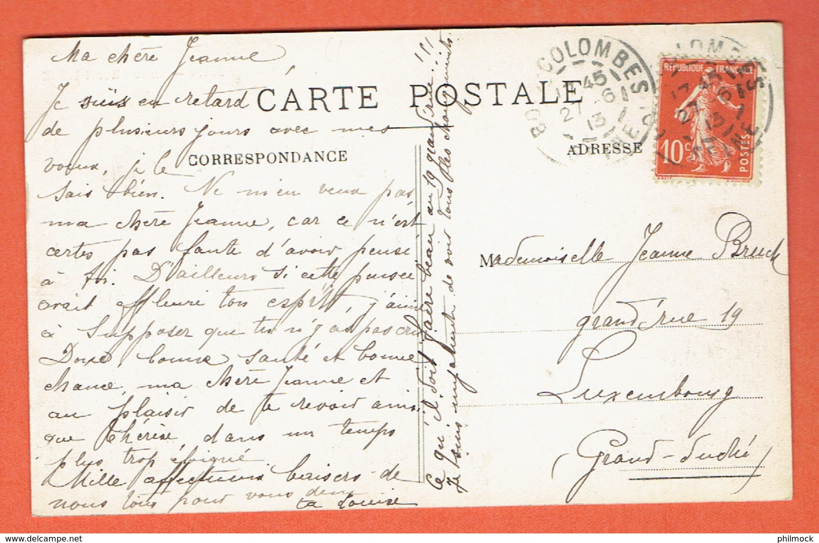 200 P - 24-Bois-Colombes Rue Henri Litolff 1913 Vers Luxembourg-ville - Colombes