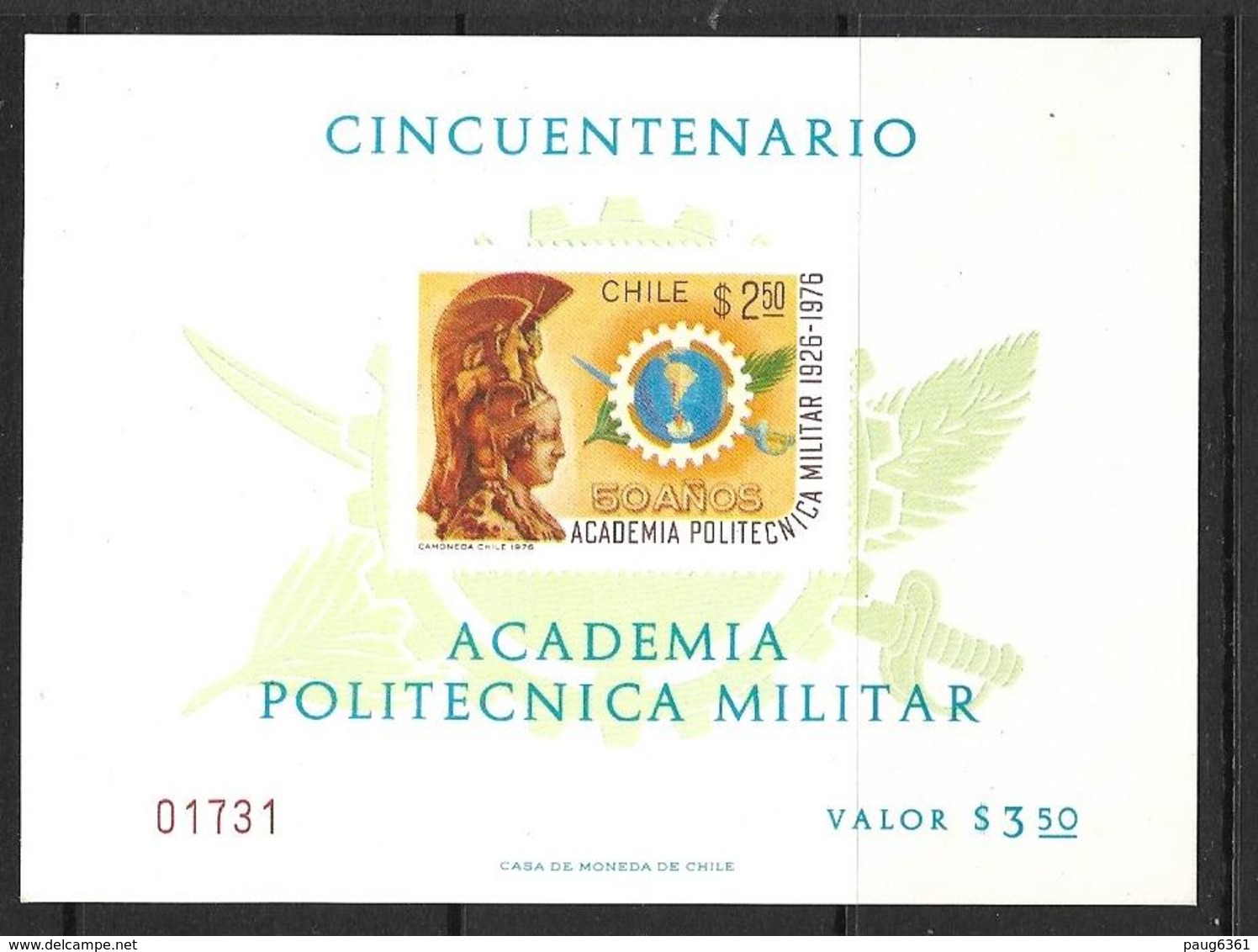 CHILI 1976 BLOC ACADEMIE POLYTECHNIQUE MILITAIRE YVERT N°B24  NEUF MNH** - Chili