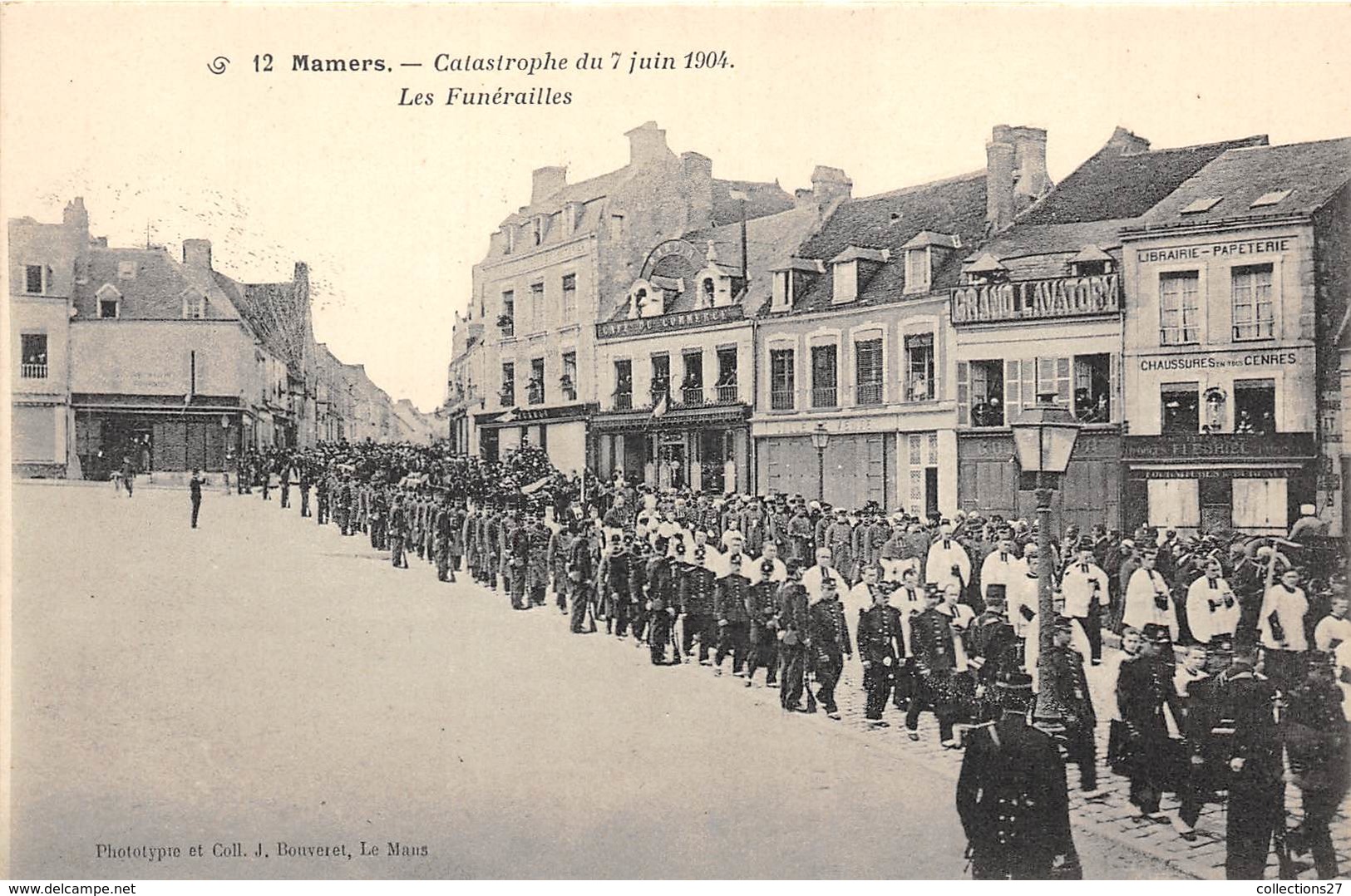 72-MAMERS- CATASTROPHE DU 7 JUIN 1904, LES FUNERAILLES - Mamers