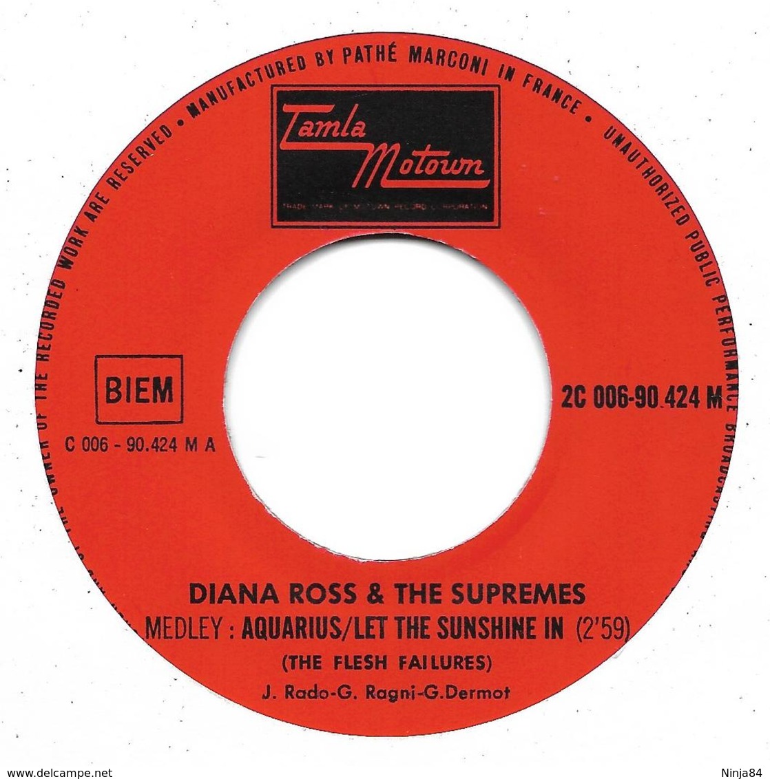 SP 45 RPM (7")  Diana Ross And The Supremes  ‎‎ "  Hair  " - Soul - R&B