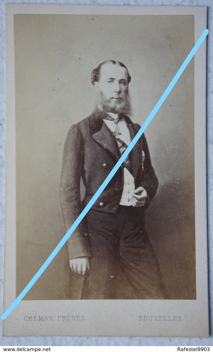 CDV ROI KONING LEOPOLD II Saxe Cobourg Gotha Royauté Photographe GHEMAR Bruxelles Brussel Koniniklijke Familie - Anciennes (Av. 1900)