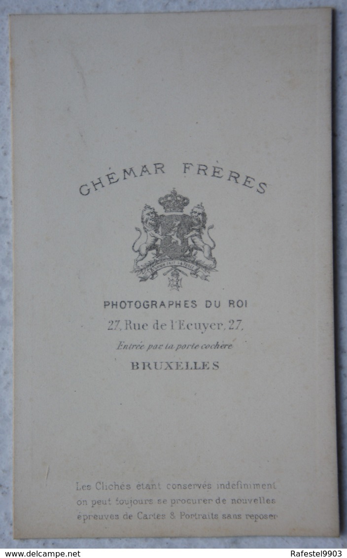 CDV ROI KONING LEOPOLD II Saxe Cobourg Gotha Royauté Photographe GHEMAR Bruxelles Brussel Koniniklijke Familie - Anciennes (Av. 1900)