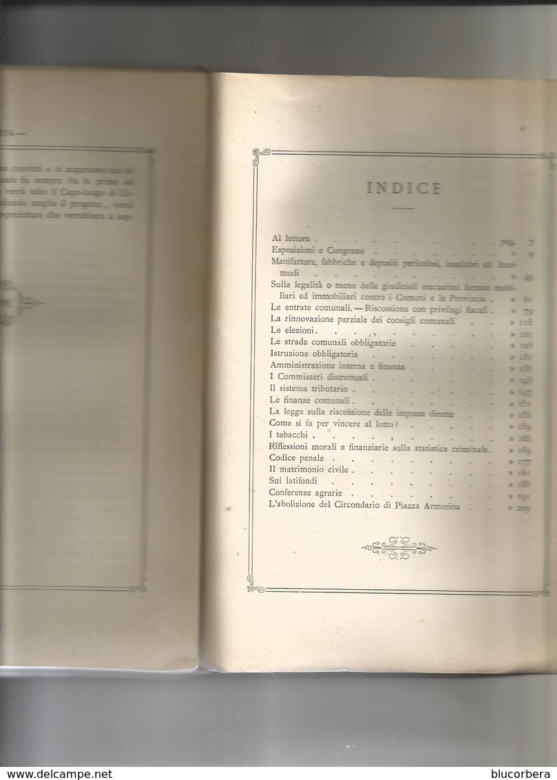 PUNTURO BIAGIO: VARIA CALTANISSETTA 1887 TIP. PUNTURO PIANO DEL COLLEGIO 78 PAG. 214 + INDICE BROSS. EDIT. - Libri Antichi