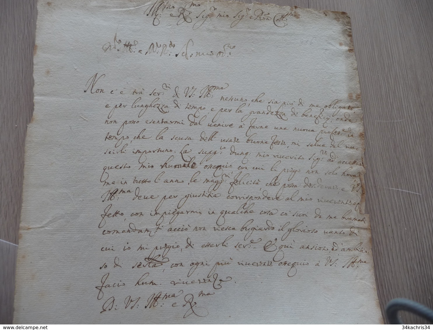 LAS Autographe Signée Filippo Passerini Architecte En Italien 24/12/1674 - Manuscripten