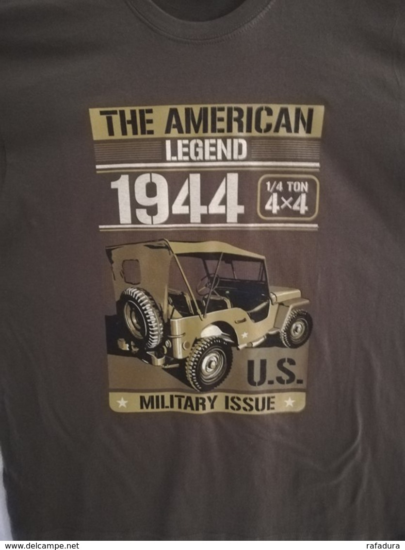 T SHIRT Beige Kamel JEEP THE AMERICAN LEGEND US WW2  WILLYS FORD 4X4 MB GPW M 201 TEE - Véhicules