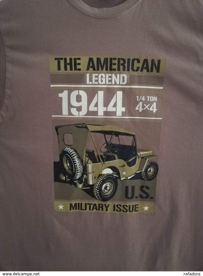 T SHIRT Vert Olive JEEP THE AMERICAN LEGEND US WW2  WILLYS FORD 4X4 MB GPW M 201 TEE - Fahrzeuge