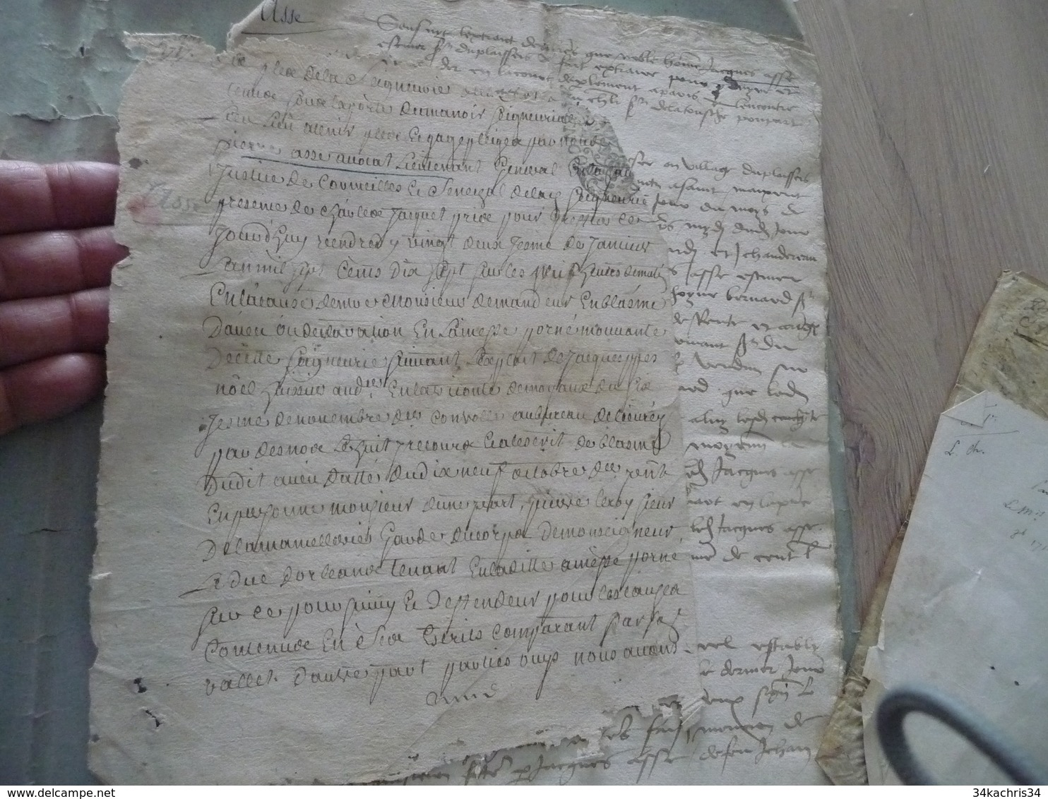 Archive Assé De L'Ausmosne 4 Pièces Manuscrites à étudier Mouillures En L'état - Manuscripts