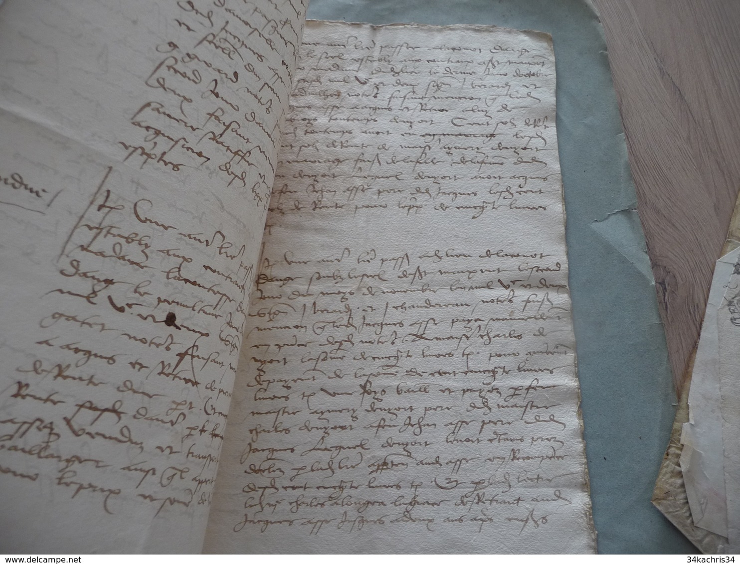 Archive Assé de L'Ausmosne 4 pièces manuscrites à étudier mouillures en l'état