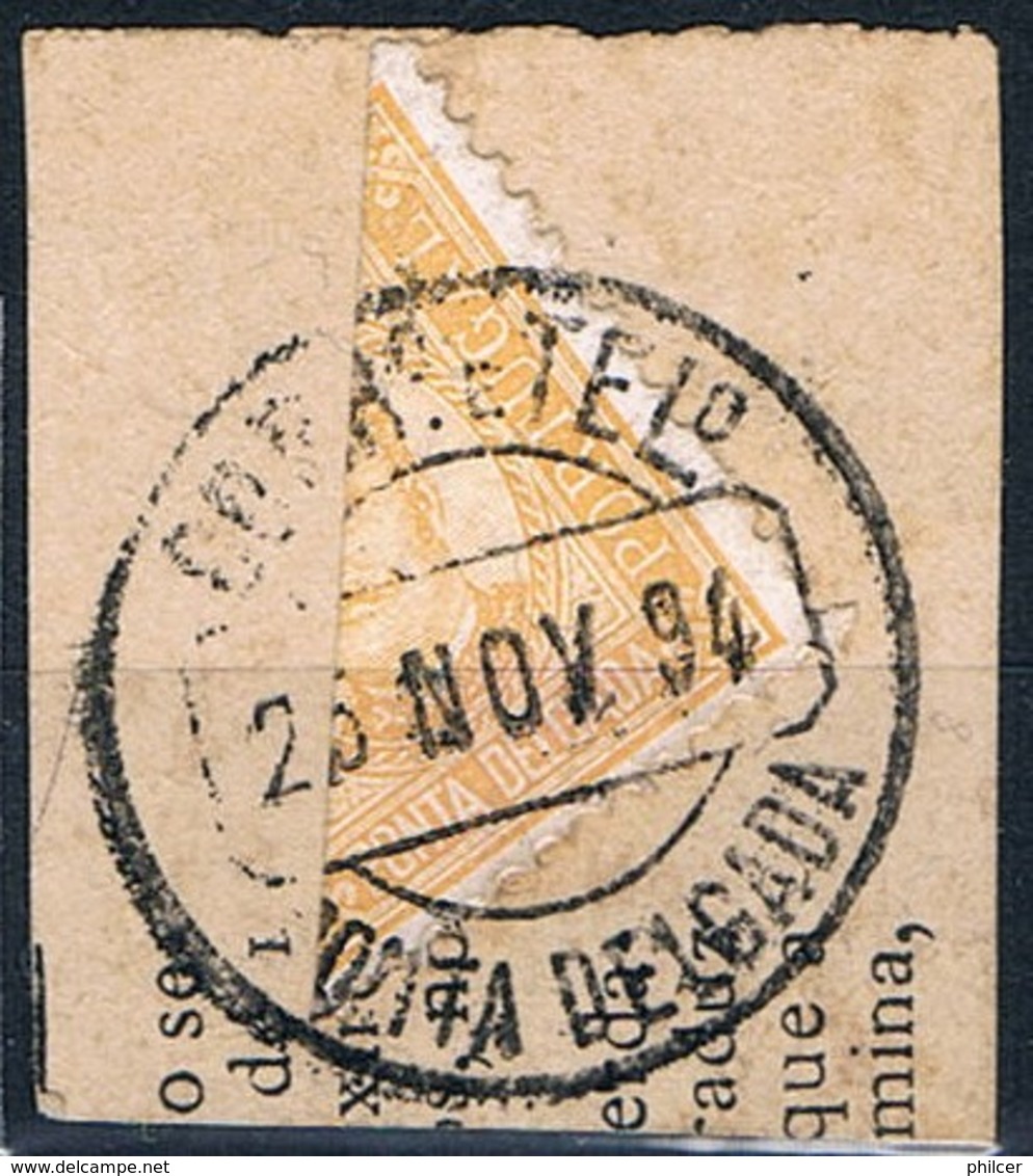 Ponta Delgada, 1892/3, # 1, Bipartido, Used - Ponta Delgada