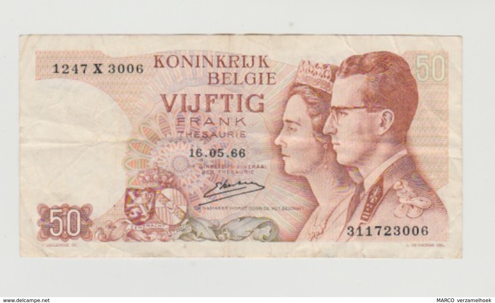Used Banknote Belgie-belgique 50 Frank 1966 - Other & Unclassified