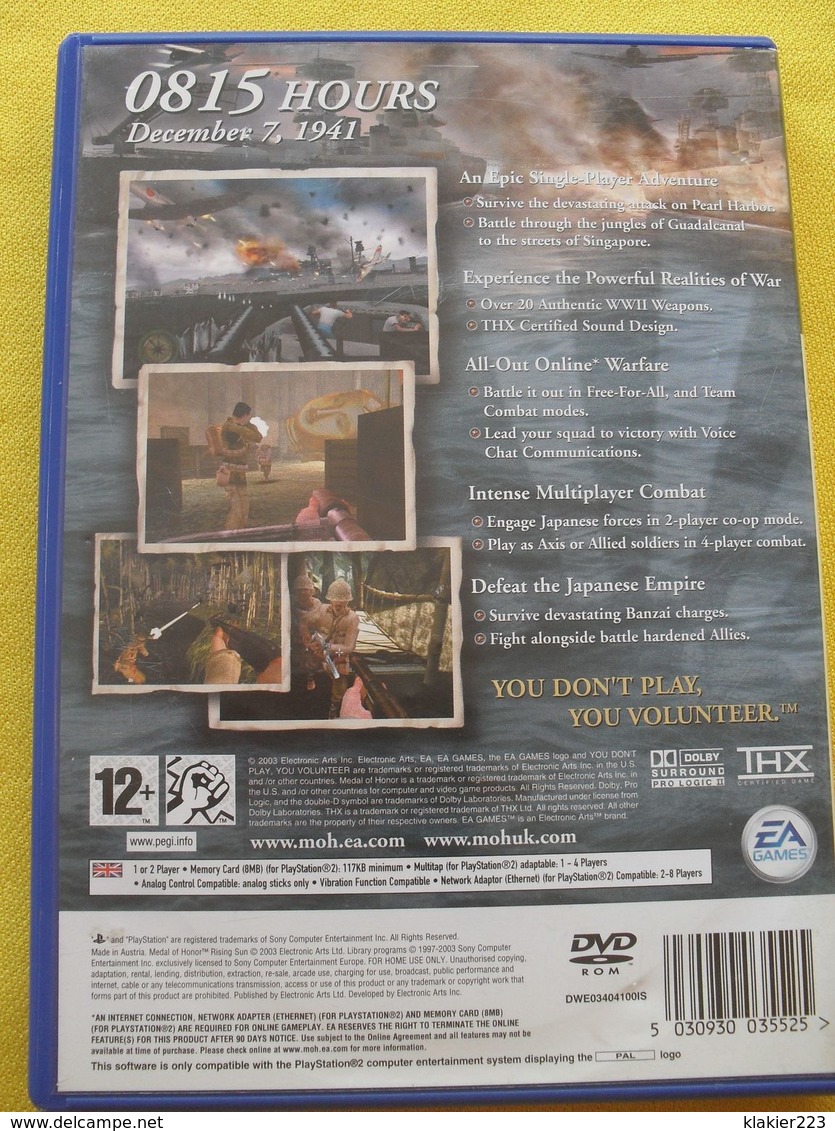 Medal Of Honor Rising Sun // PS2 - Playstation 2