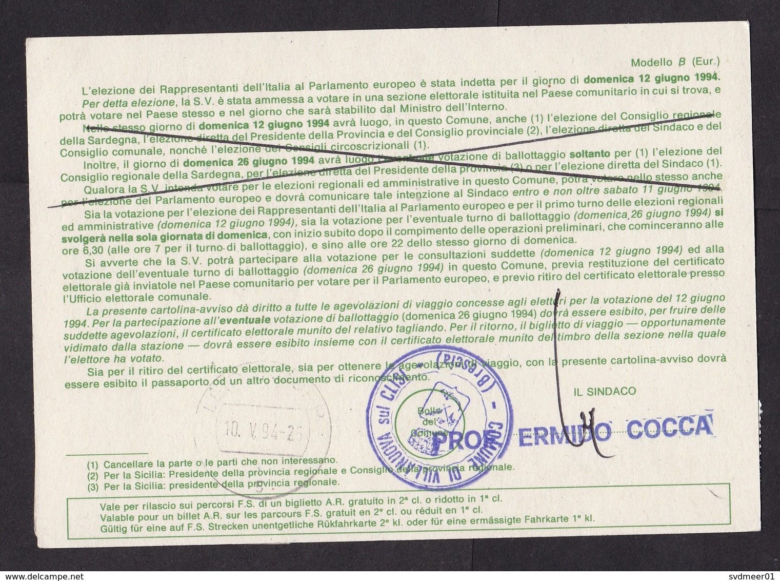 Italy: Registered Postcard To Netherlands, 3 Stamps, Kossuth, Label Not At Home, Card: EU Elections (traces Of Use) - Andere & Zonder Classificatie