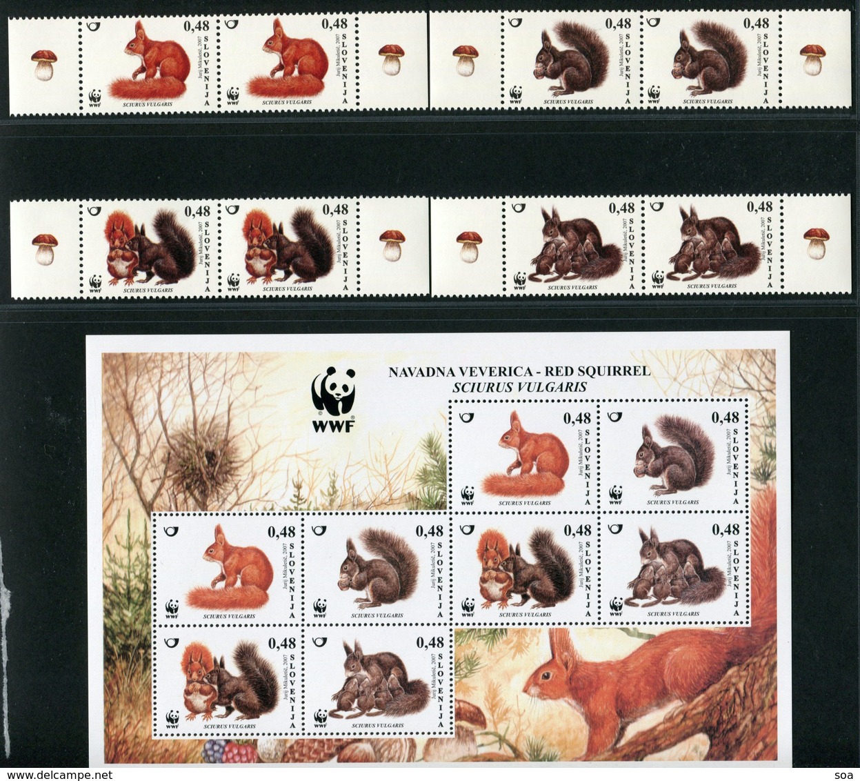 SALE  Slovenia 2007 Mi 636-639 Collective Block 640-643 MNH  Mushrooms - Paddestoelen