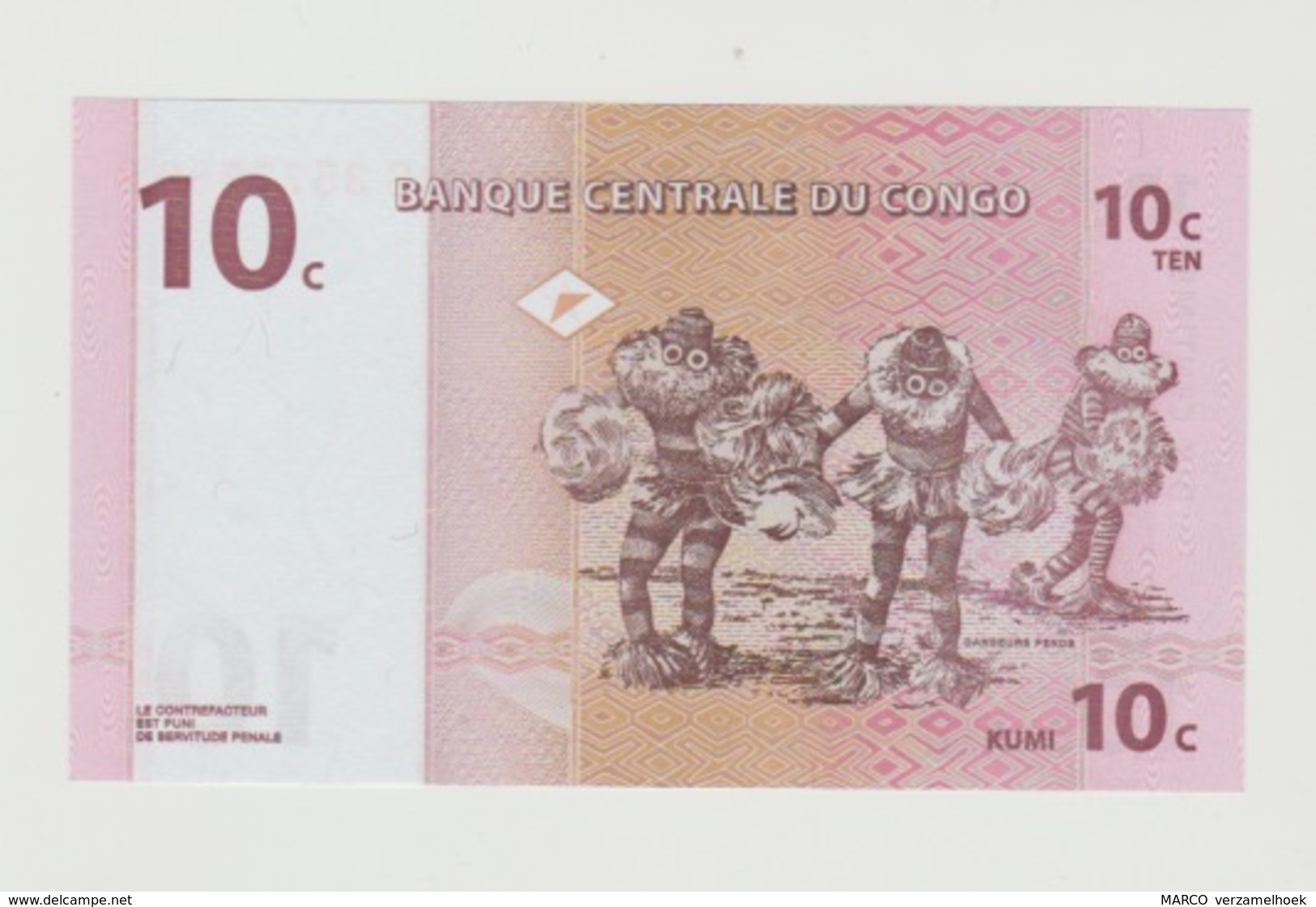 Banknote Congo Democratic Republic 10 Centime 1997 UNC - République Démocratique Du Congo & Zaïre