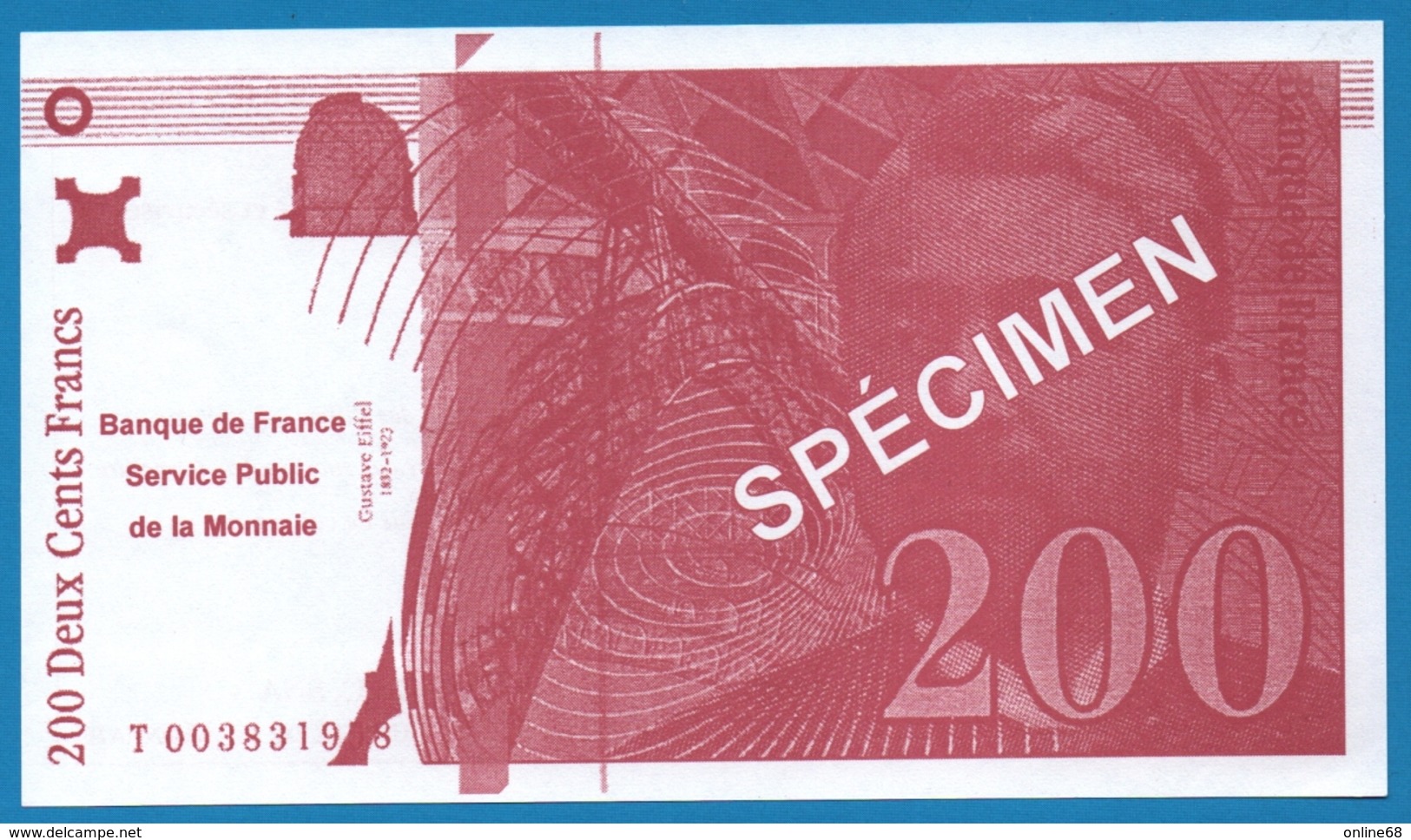 FRANCE  200 FRANCS L'AVENIR DE LA BANQUE DE FRANCE - Specimen