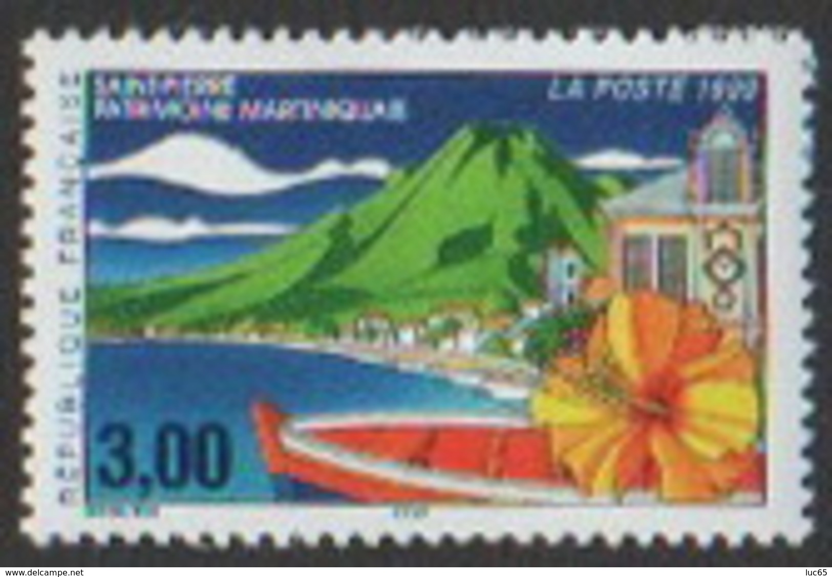 France Neuf Sans Charnière 1999 Ville Saint-Pierre Martinique Hibiscus Volcan   YT 3244 - Nuevos