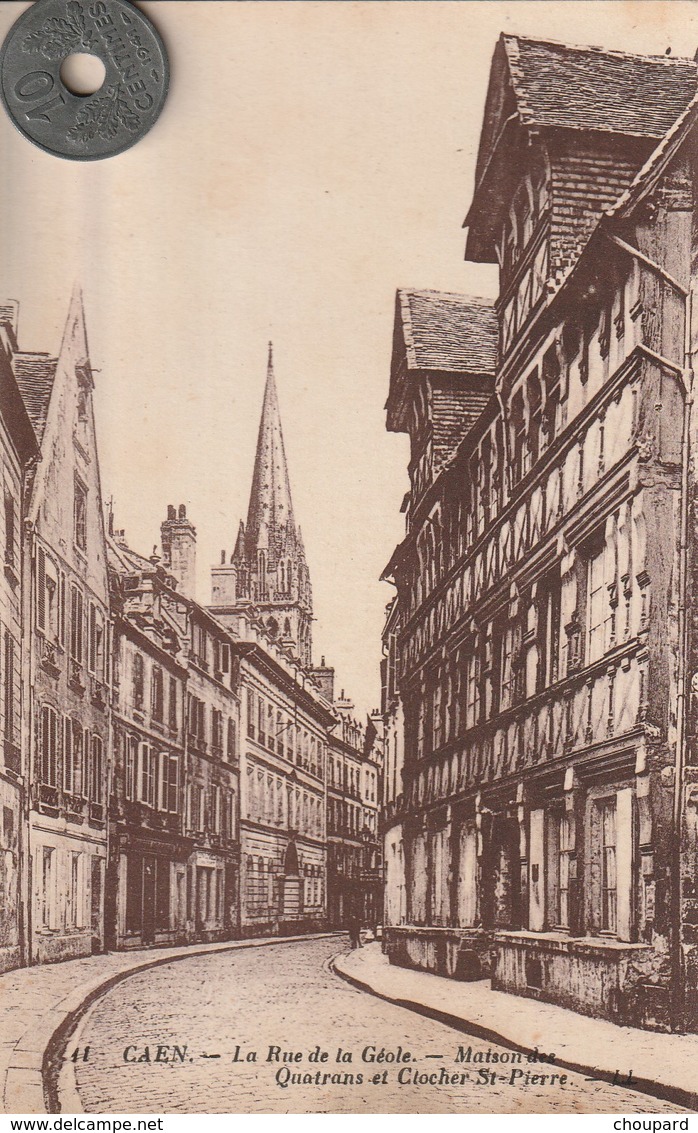 14 - Carte Postale Ancienne De  CAEN  La Rue De La Géole - Caen