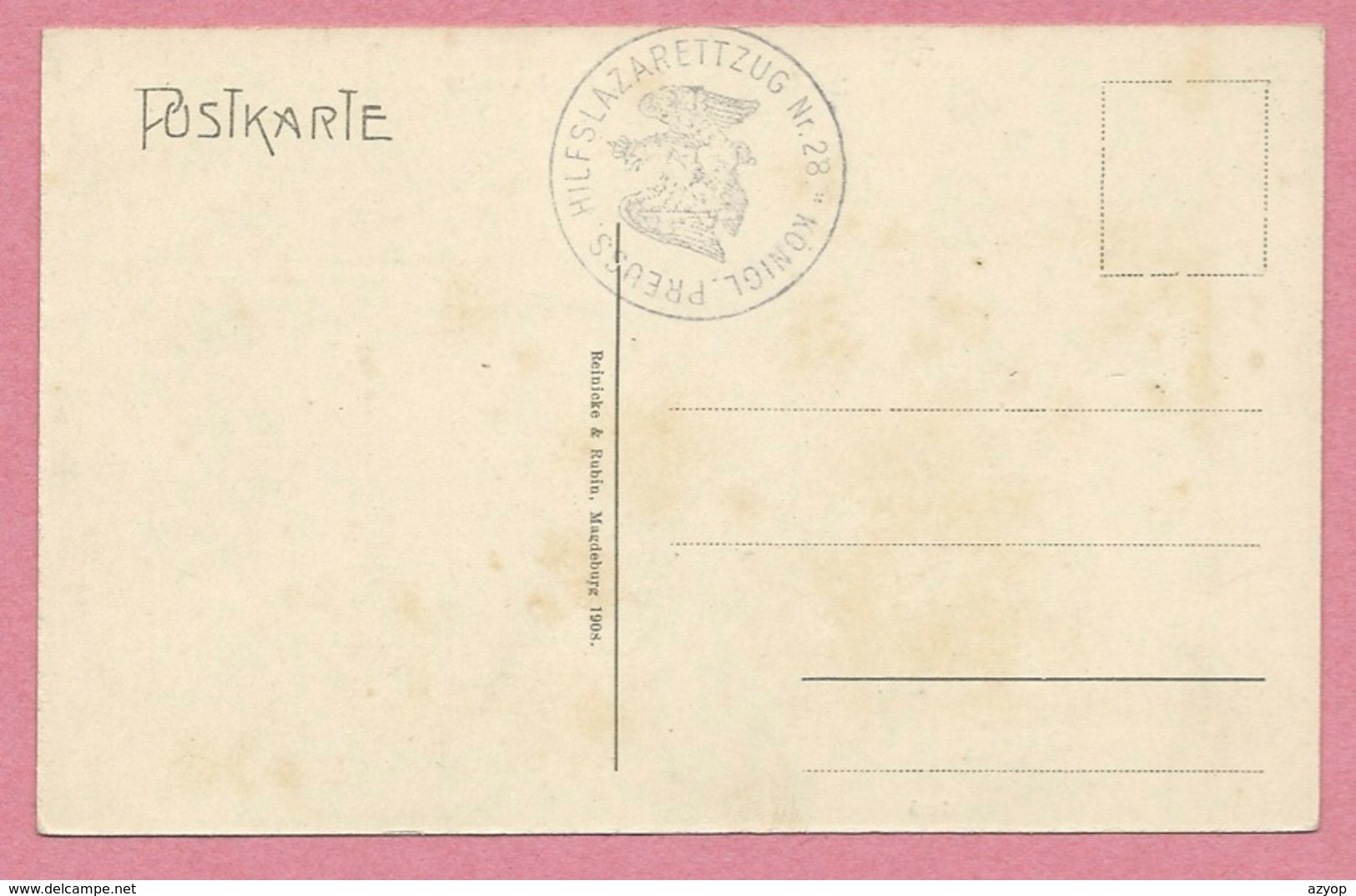 67 - SCHILTIGHEIM - Rustengasse - Cachet Feldpost - Königl. Preuss. Hilfs Lazarett Zug N° 28 - Guerre 14/18 - Schiltigheim