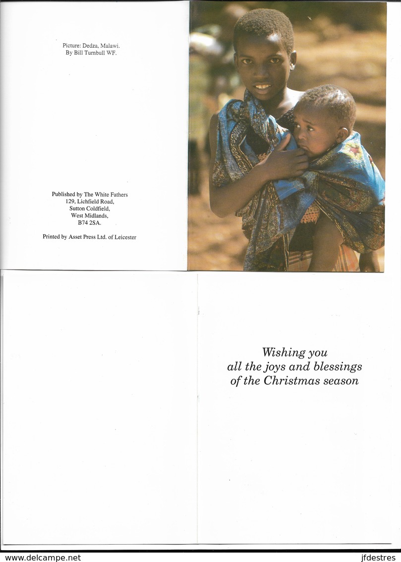 CP Photo En Carnet Malawi Dedza. Maternité Carte De Noël. Photo Père Blanc - Malawi