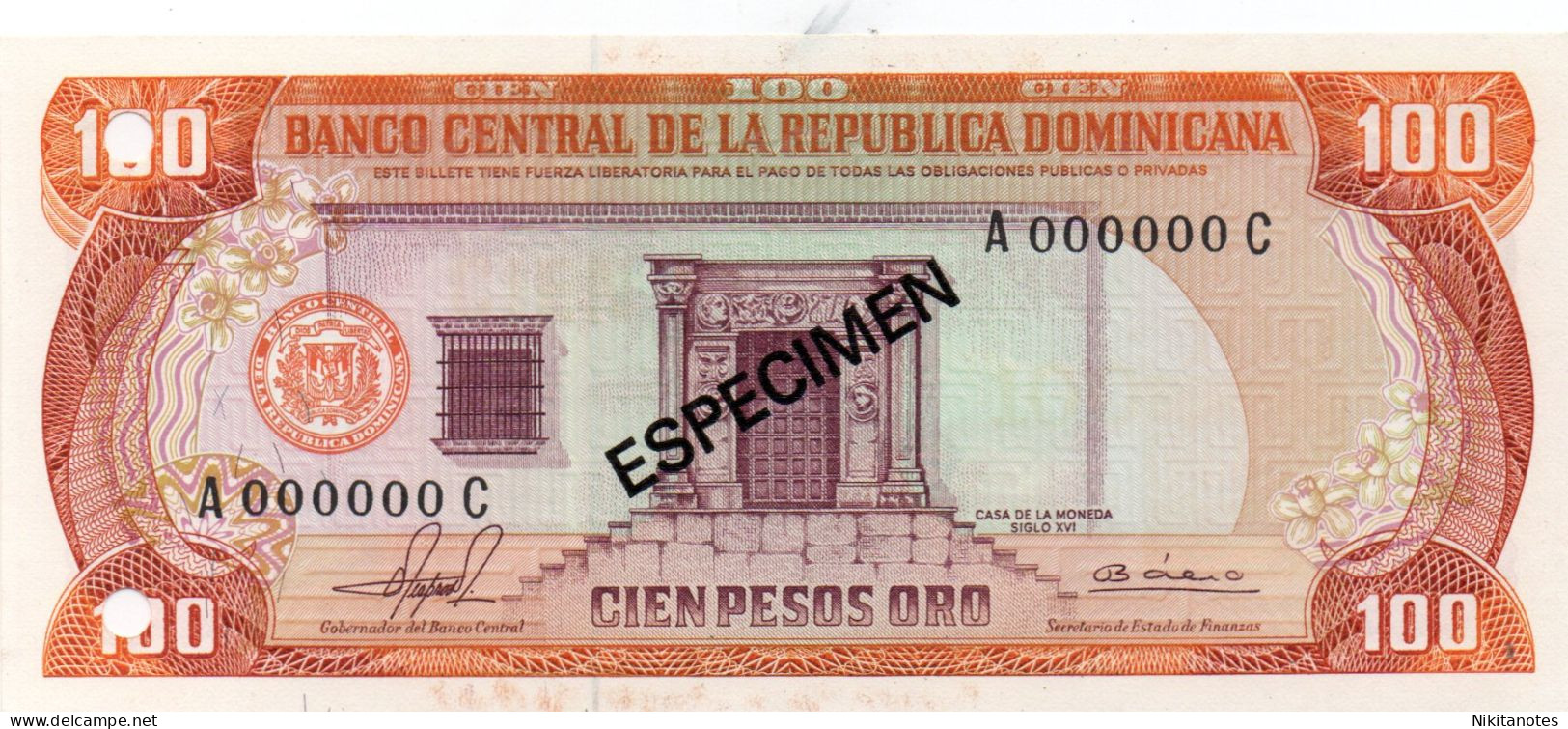 Dominican Republic 100 Pesos Oro 1981 Specimen Unc See Scan Note - Dominicaine