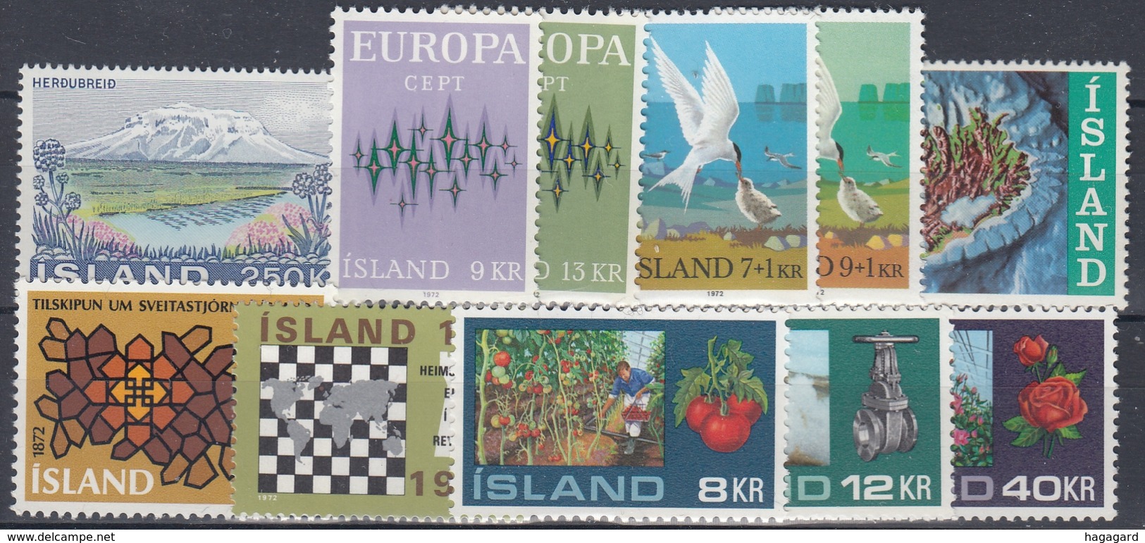 +G2317. Iceland 1972. Full Year Set. MNH(**) - Volledig Jaar