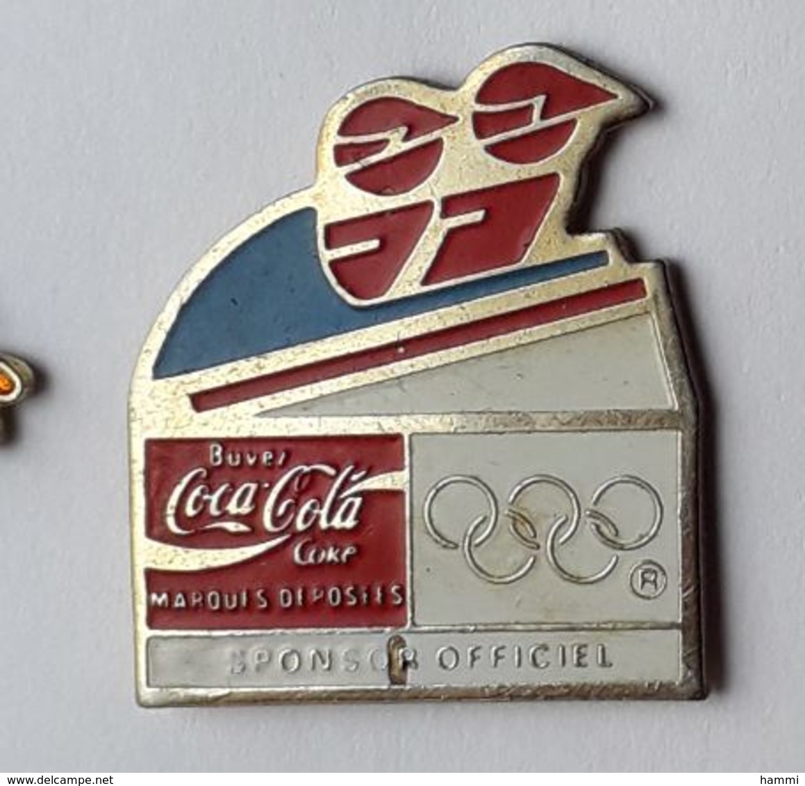 Q230 Pin's Coca Cola Coke JO Albertville BOB BOBSLEIGH LUGE Dos Lisse Sans Signature Achat Immédiat - Coca-Cola