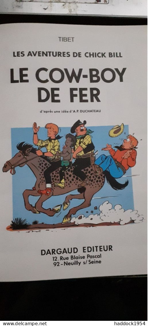 Le Cow-boy De Fer TIBET Dargaud 1974 - Chick Bill