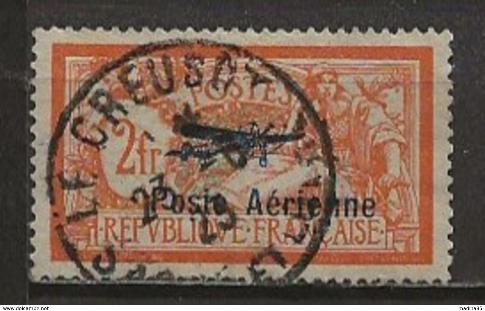 FRANCE:, Obl., PA  N° YT 1, Trés Bon Centrage, Signé Calves, TB - 1927-1959 Gebraucht