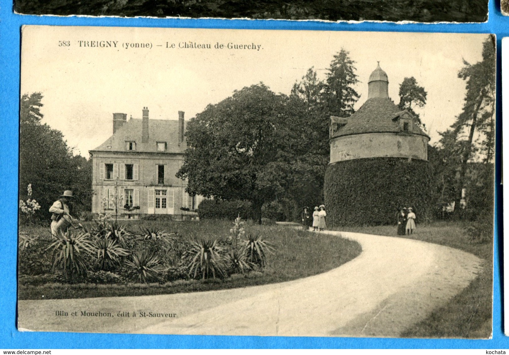 NY380, Treigny, Château De Guerchy, Animée, 583, Circulée 1919 Sous Enveloppe - Treigny