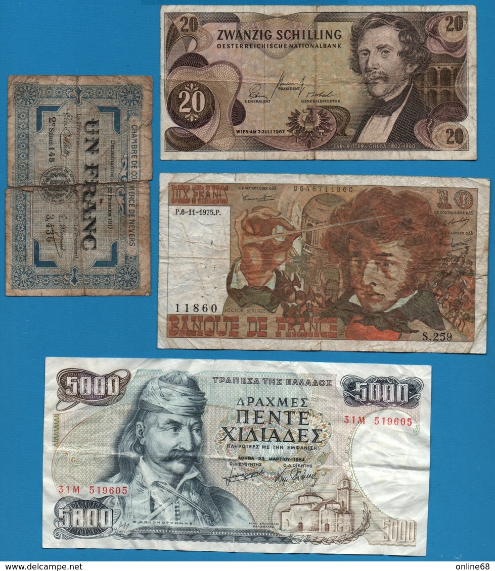 LOT 4 X BILLETS BANKNOTES - Kiloware - Banknoten