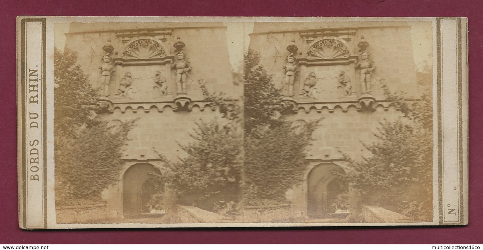 100320B - PHOTO STEREO BERTRAIND Paris - BORDS DU RHIN ALLEMAGNE BADE WURTEMBERG HEIDELBERG Porte D'entrée Du Château - Stereoscopio