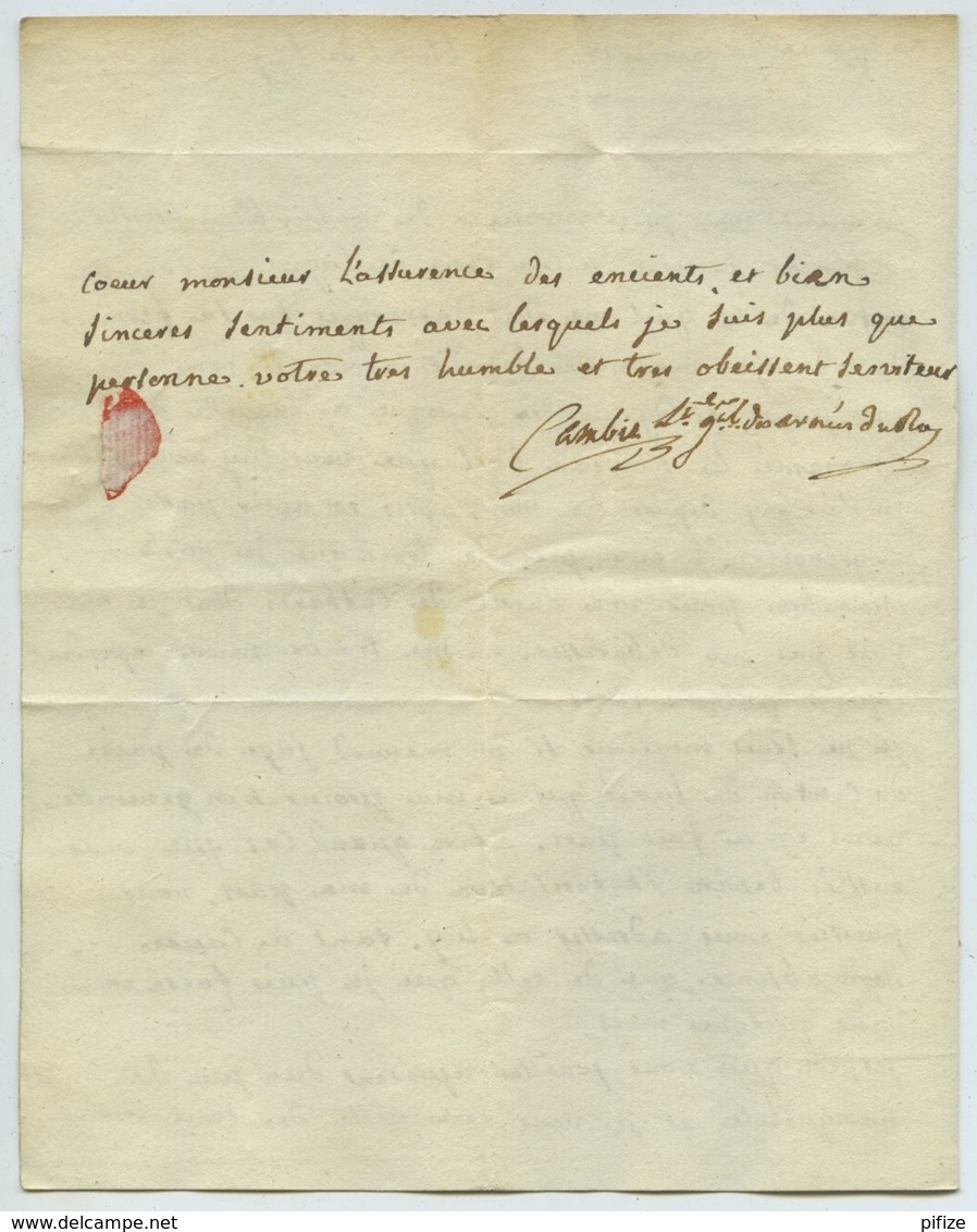 LAS 1792 Signée Cambis Lt-général Des Armées Du Roi . Louis Dominique De Cambis De Velleron Ambassadeur En Angleterre ? - Documenten