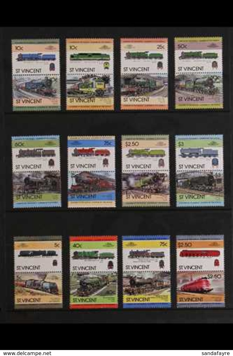 RAILWAYS BRITISH COMMONWEALTH 1980's Never Hinged Mint All Different Collection Of Se-tenant Pairs On Stock Pages, All F - Unclassified