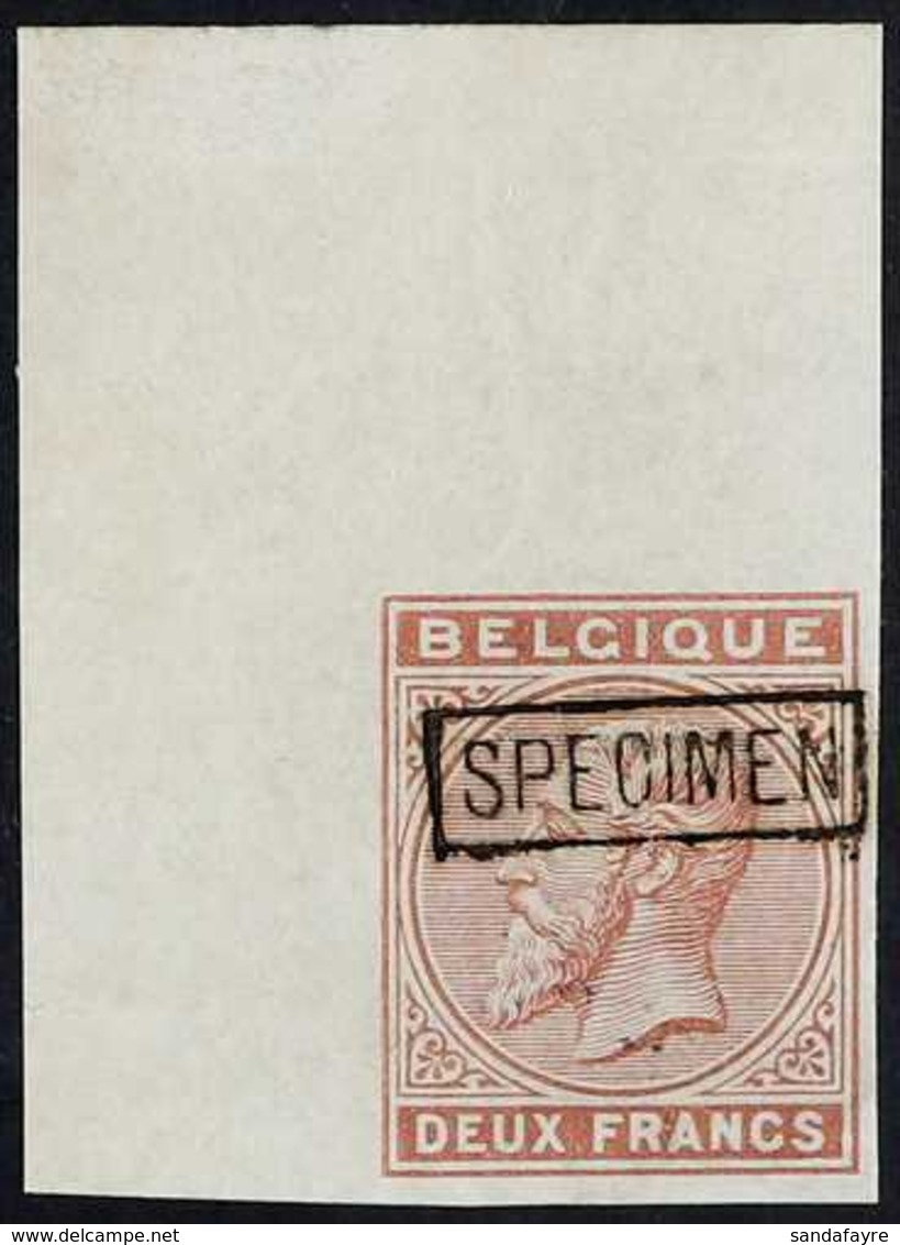 1883 2f Brown King Unissued Value IMPERF PROOF With "Specimen" Overprint, COB 2F (see Note After Michel 38), Never Hinge - Other & Unclassified