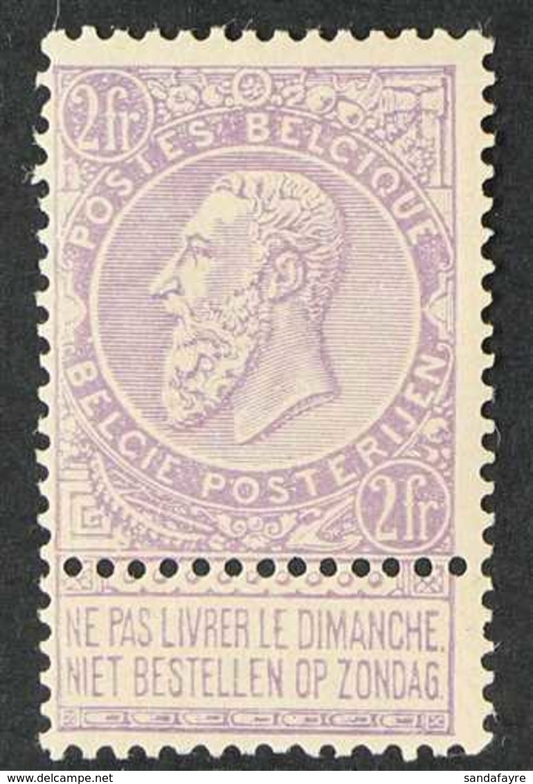 1893-1900 2f Mauve On Flesh King With Label (Michel 59, SG 91, COB 66), Never Hinged Mint, Fresh. For More Images, Pleas - Other & Unclassified