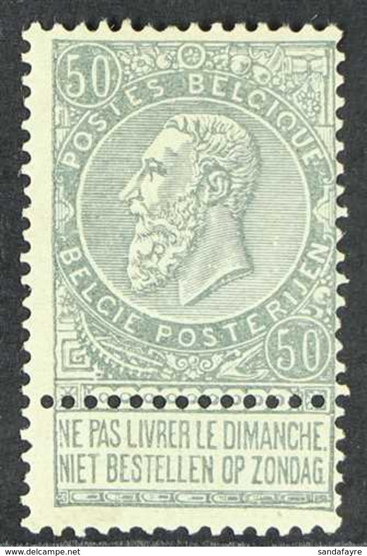 1893-1900 50c Grey King With Label (Michel 68, SG 88, COB 63), Never Hinged Mint, Fresh. For More Images, Please Visit H - Other & Unclassified