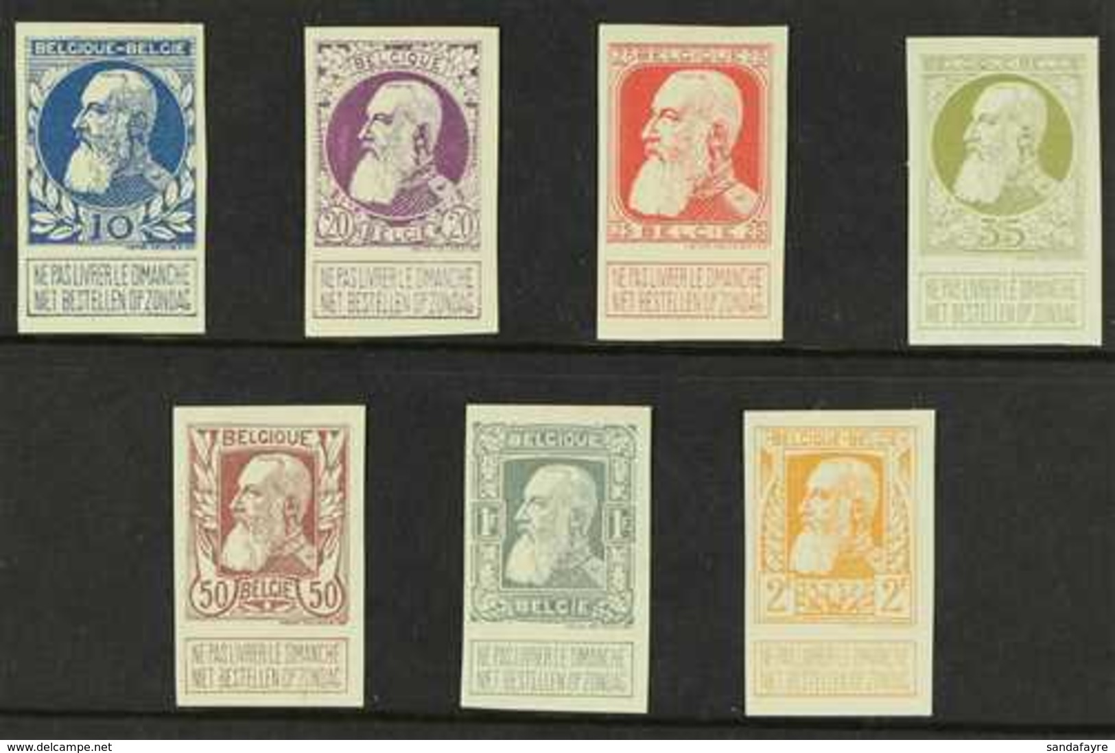 1905 Anniversary Of Independence King IMPERF COLOUR PROOFS Complete Set (Michel 71/77, SG 99/105) Printed In Unissued Co - Other & Unclassified