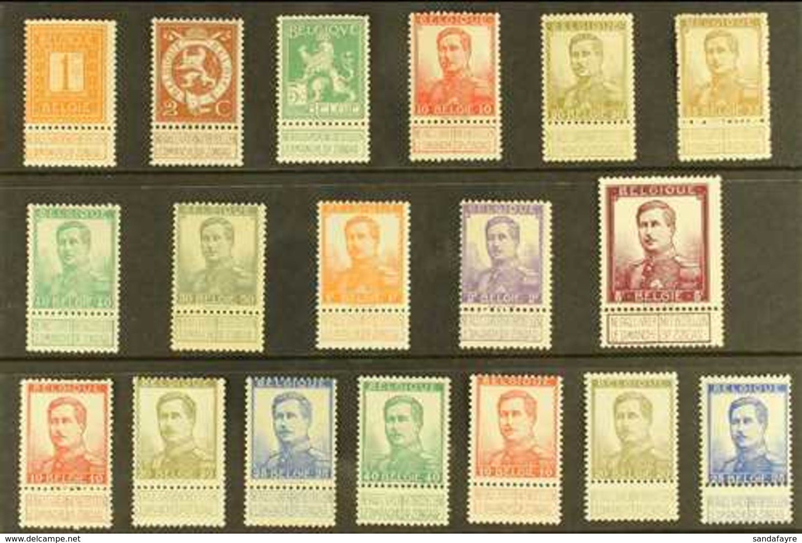 1912-1914 Definitives Complete Set (COB 108/25, SG 133/50), Fine Never Hinged Mint (except 10c Small Head Hinged). Fresh - Other & Unclassified