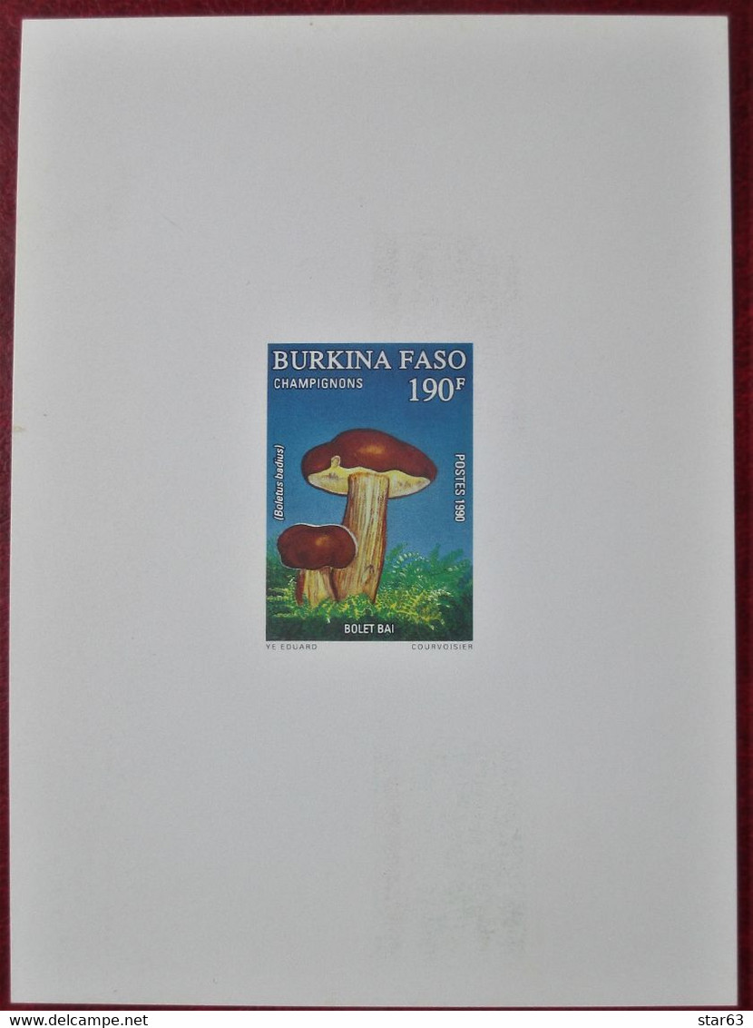 Burkina Faso  1990   Mushrooms  Pilze    S/S  IMPERFORATED MNH - Funghi