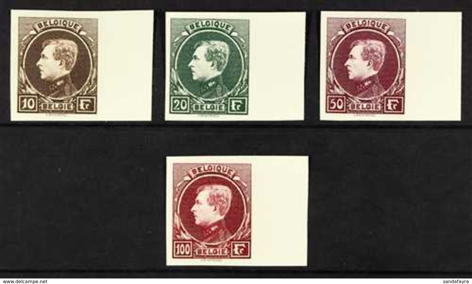 1929 King Albert High Values Paris Printing Complete IMPERF Set (SG 501/04, Michel 262/65 I, COB 289/92), Superb Unhinge - Other & Unclassified