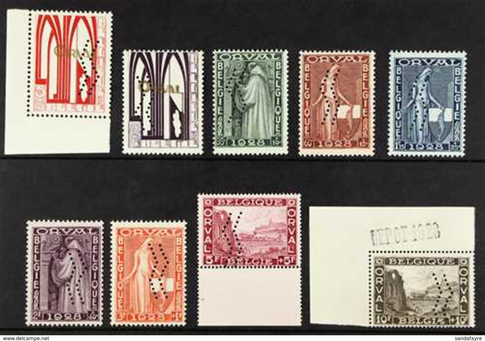 1929 Orval Complete Set PERFORATED WITH VERTICAL ZIG-ZAG LINES (Michel 235/43 III, COB 258A/66A), Never Hinged Mint, Ver - Other & Unclassified