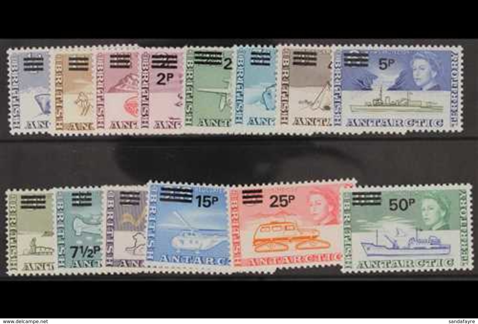 1971 Decimal Surcharges Set, SG 24/37, Fine Never Hinged Mint. (14 Stamps) For More Images, Please Visit Http://www.sand - Other & Unclassified