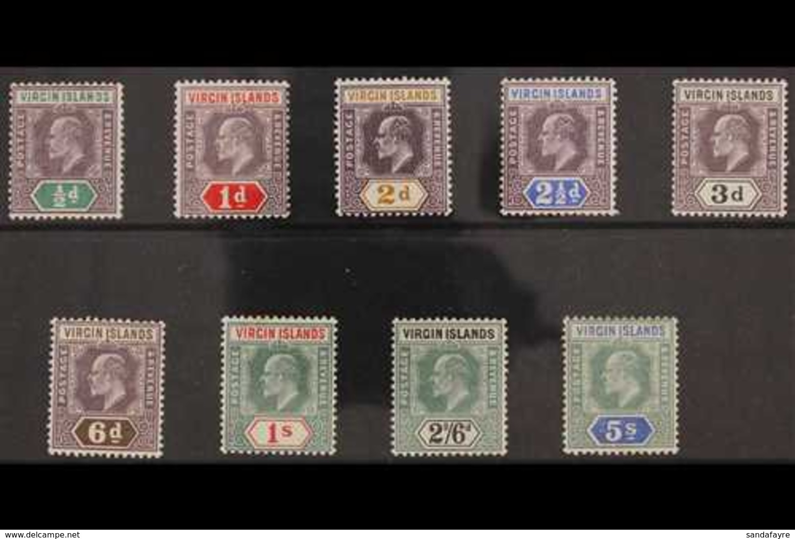 1904 KEVII MCA Wmk Complete Set, SG 54/62, Fine Fresh Mint. (9 Stamps) For More Images, Please Visit Http://www.sandafay - British Virgin Islands