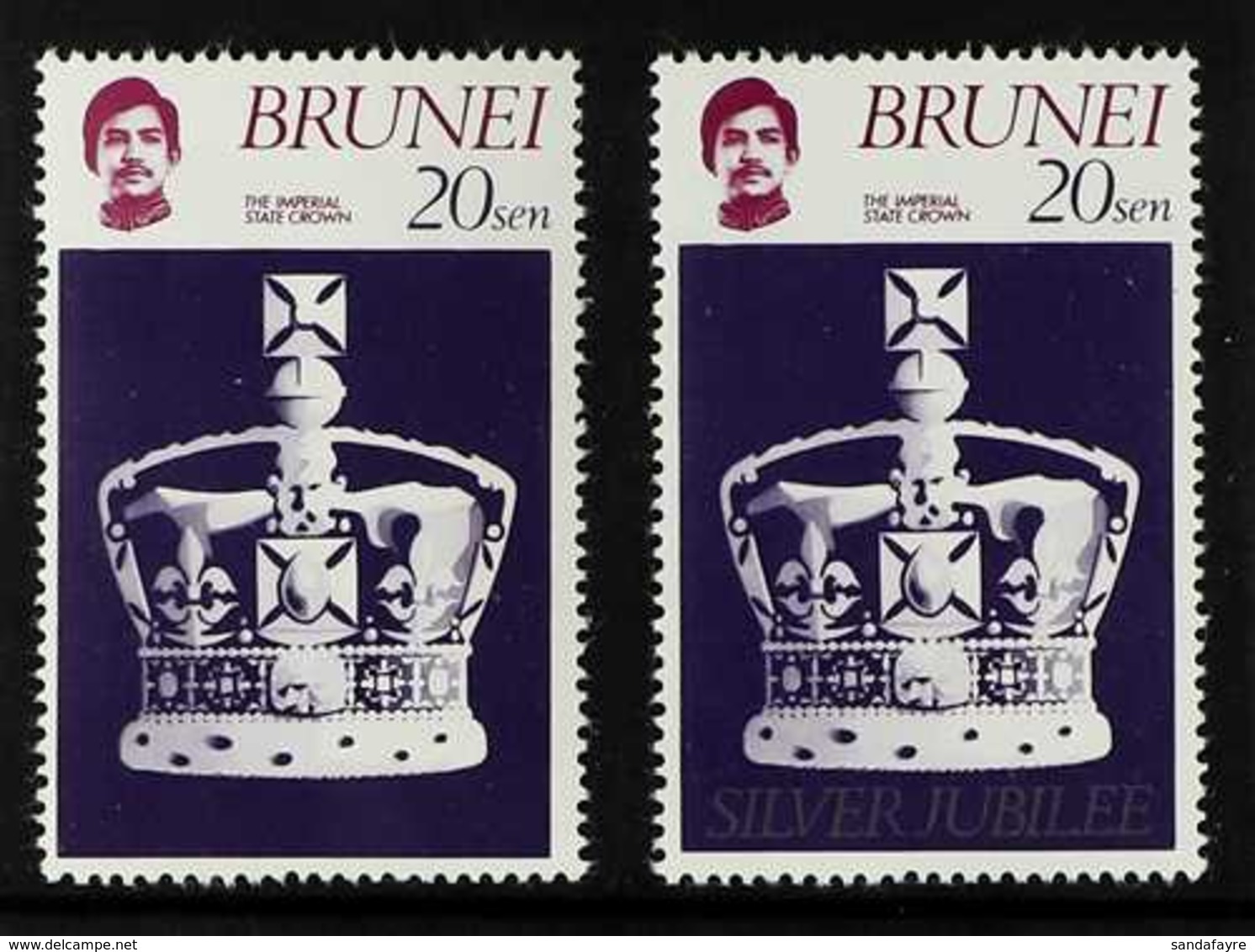 1977 20c Silver Jubilee With SILVER OMITTED (missing "SILVER JUBILEE" Inscription), SG 265a, superb Never Hinged Mint. W - Brunei (...-1984)