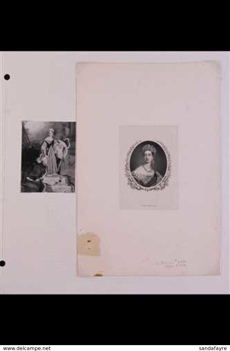 1851 SUPERB ENGRAVED DIE PROOF Of The Famous Queen Victoria Portrait By Alfred Edward Chalon, Printed In Black On Sunken - Other & Unclassified